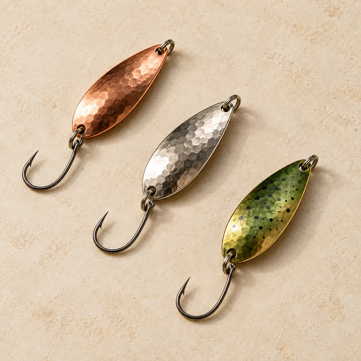 River spoon lure trio